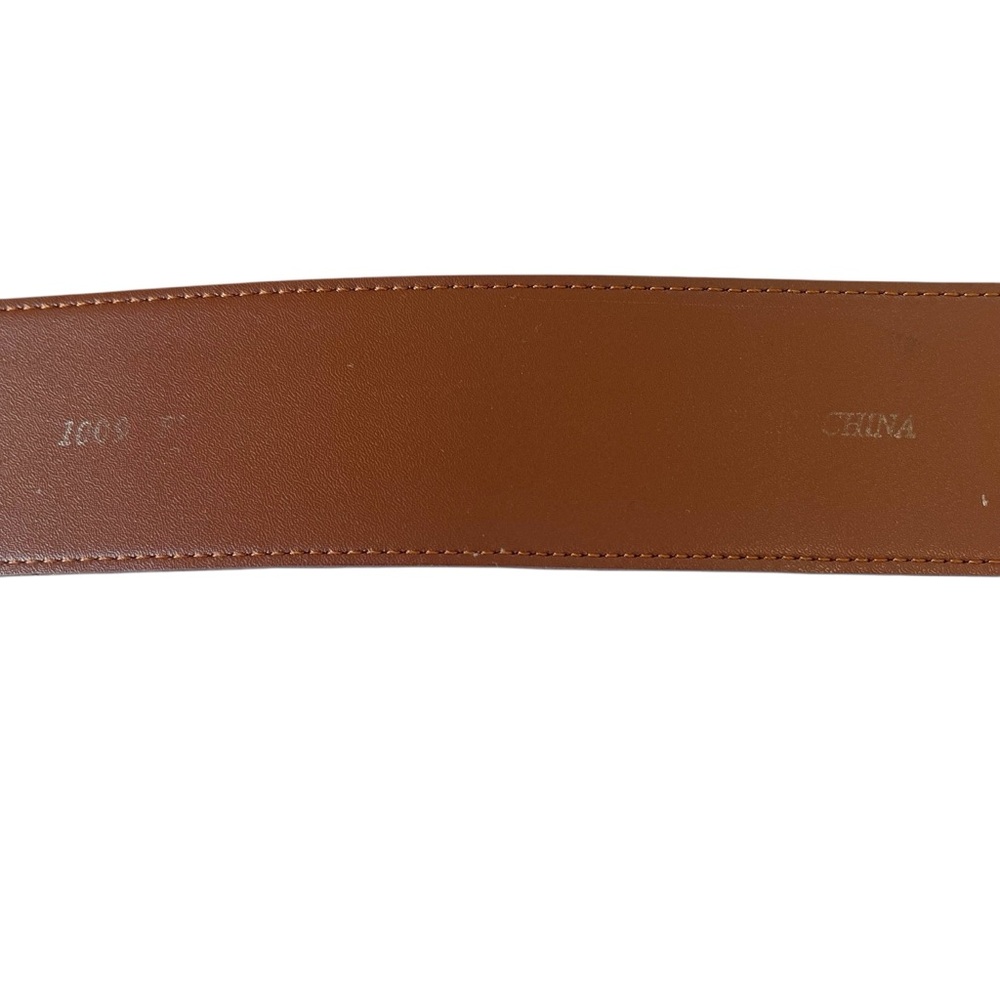 Brown Leather Statement Belt Vintage Twisted Rope Buckle Wide Waist Size S - Picture 9 of 15
